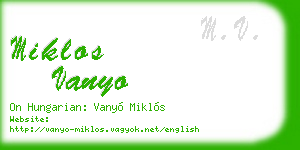 miklos vanyo business card